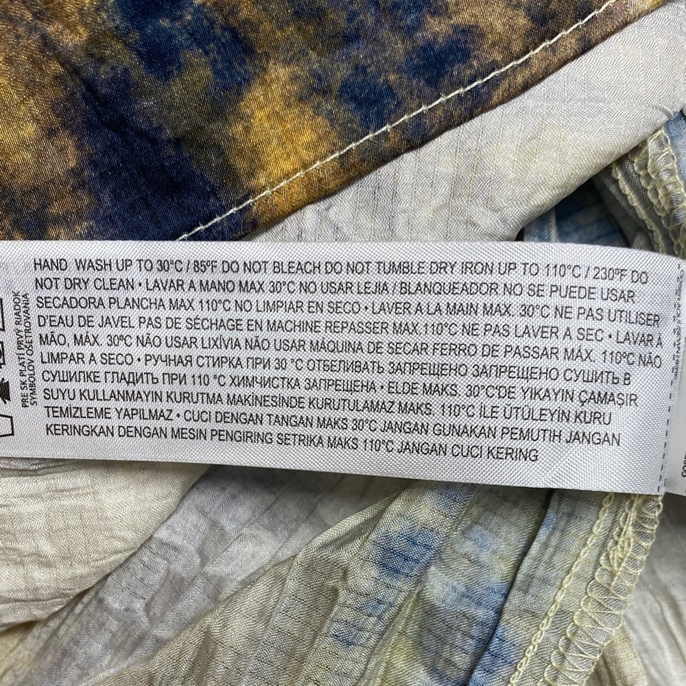 MNG Mango Exclusive Collection Skirt Maxi Watercolor Crinkle Pleated Medium - Picture 15 of 15